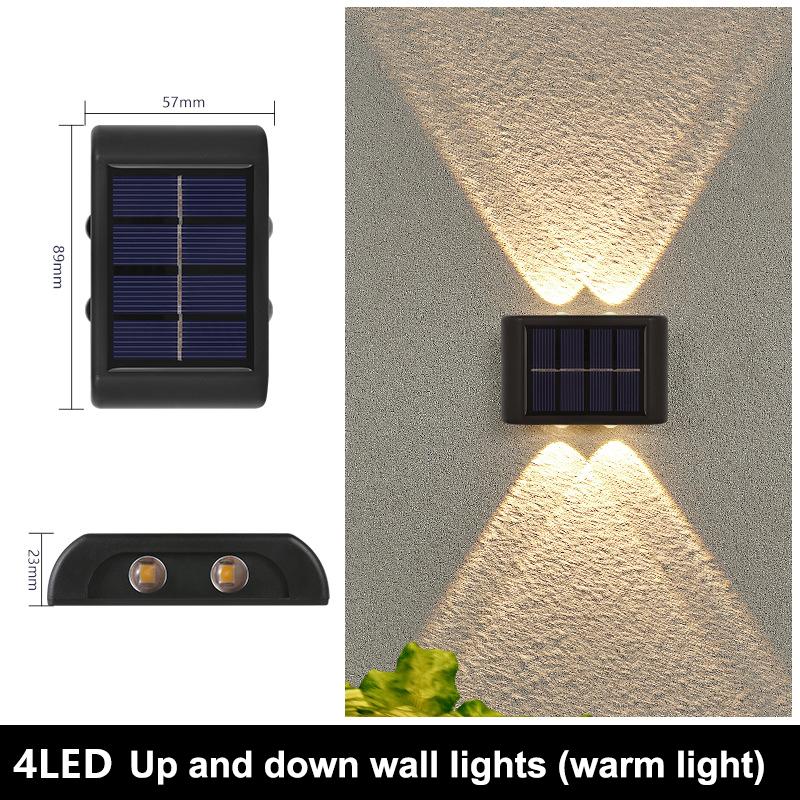 Solar Wall Lamp Outdoor Waterproof Upper And Lower Wall Lights Luminous Lighting Home Garden Courtyard Fence Decoration Light