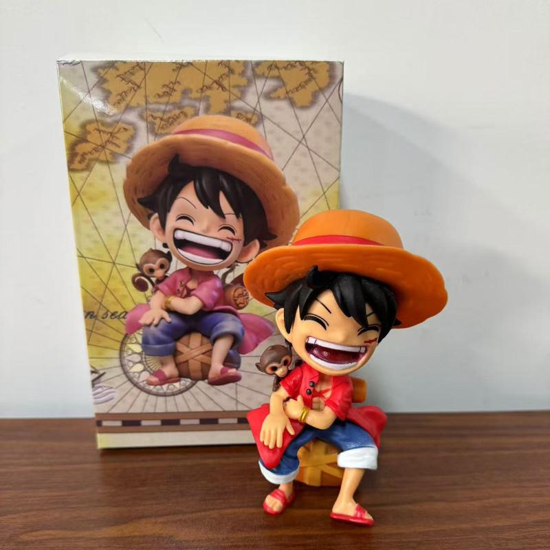 13cm Anime Figur One Piece Monkey D Luffy Roronoa Zoro Kawaii Spielzeug Q Figural Nendoroid Auto Dekoration PVC Modell Geschenk