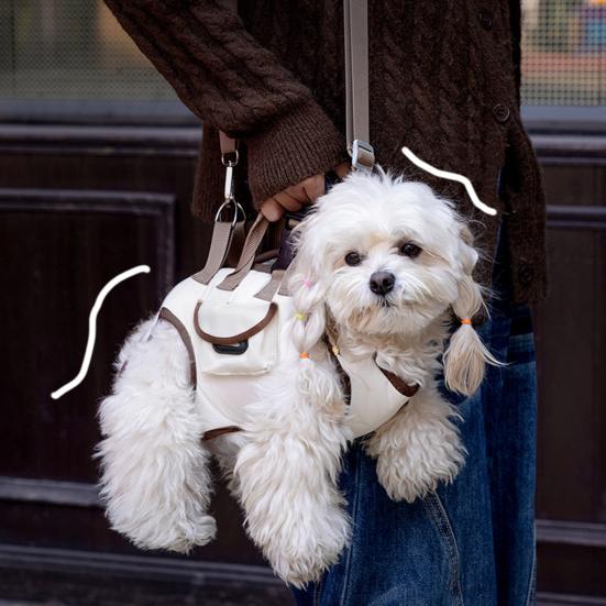 Pet Carrier Tote Bag Breathable Pet Carrier Sling Adjustable Full-Body Harness Crossbody with Pocket for Small Dogs
