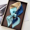70*70Cm Luxury Square Scarves For Women Soft Stain Neck Scarf Fashion Shawl Warp Elegant Neckerchief Bandanas Floral Print Hijab