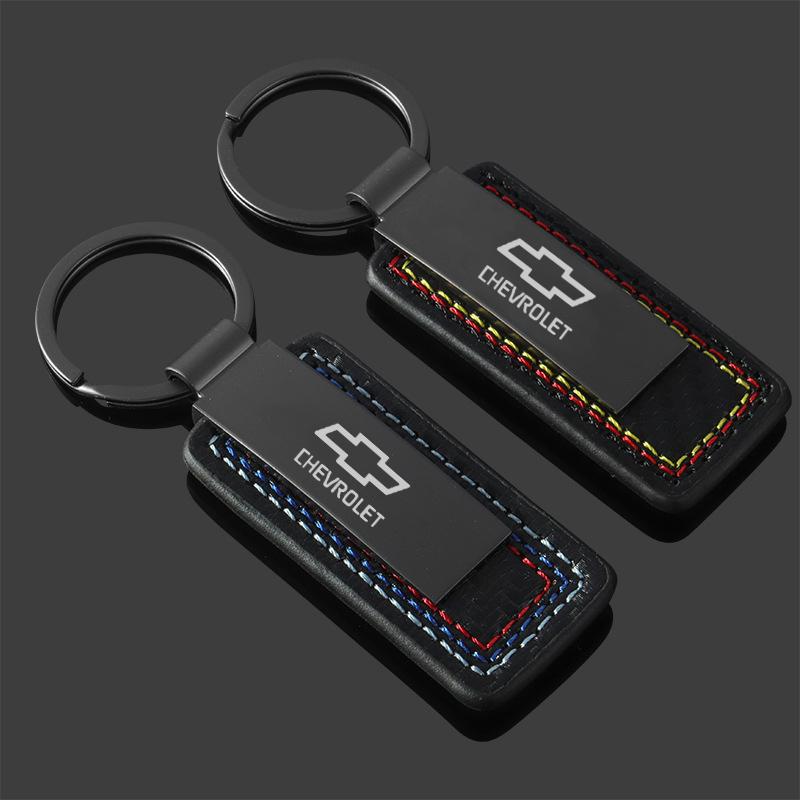 for Chevrolet High-Grade Metal Leather Key Rings Keyrings Car Keychain Blazer IMPALA Cobalt ORLANDO SILVERADO SUBURBAN TRAX BOLT