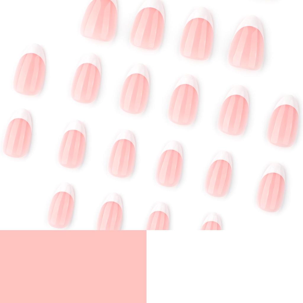 Minimalist Classic French White Tip Short Almond Fake Nails - Hot Selling Wearable Nail Tips