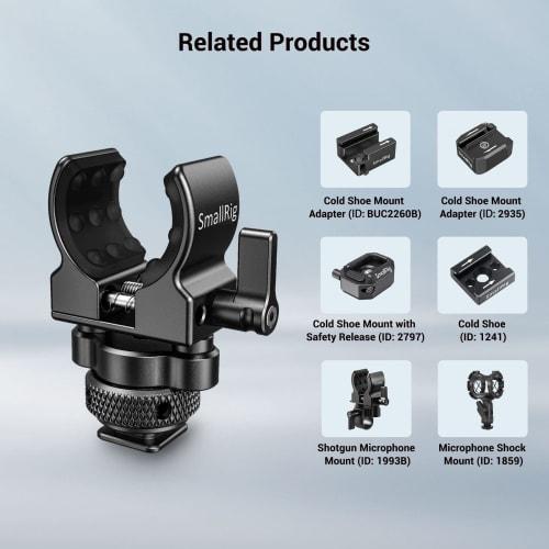 SMALLRIG Shotgun Microphone Holder with Cold Shoe - BSM2352