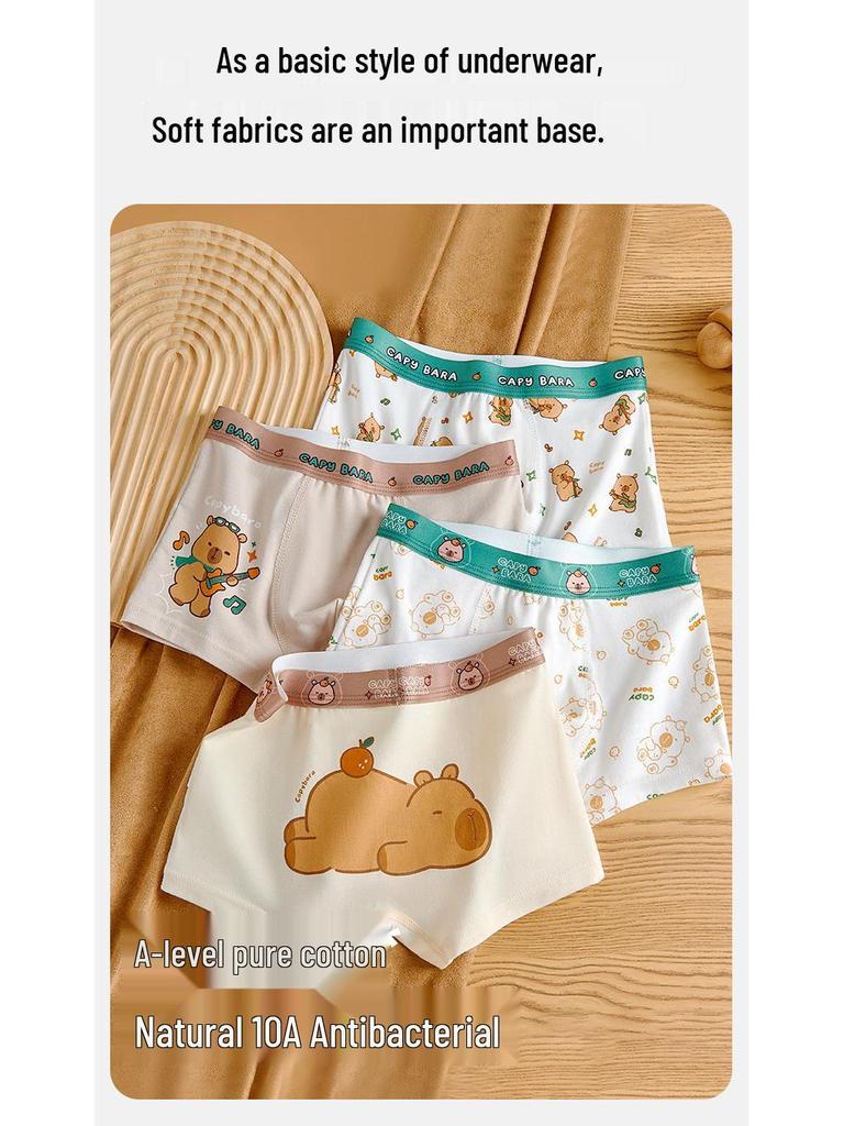 Children's Class A Pure Cotton Boxer Briefs, Antibacterial, 100% Cotton Crotch