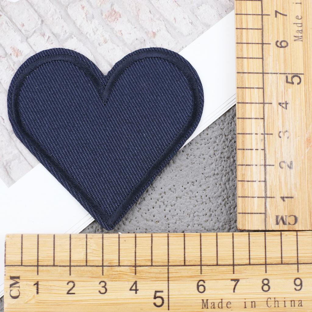 New Embroidery Cloth Sticker Navy Blue Twill Smiley Face Patch Sticker Computer Embroidery Chapter Boy Love Ironing Pentagram