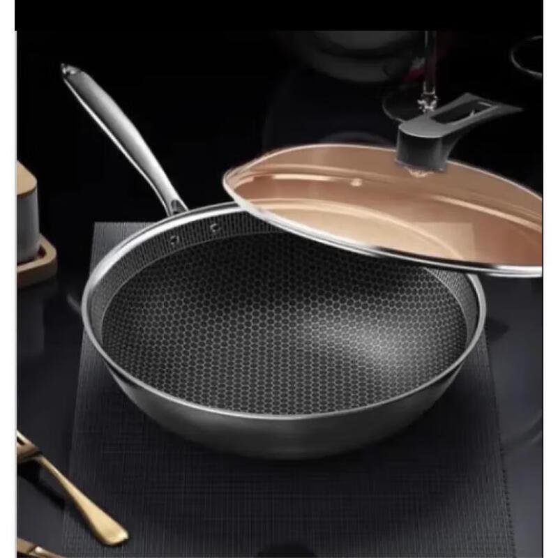 Kambach 32cm 304 Stainless Steel Honeycomb Wok