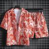Men's Floral Short-Sleeve Shirt Set - Casual Hawaiian Beachwear for Couples