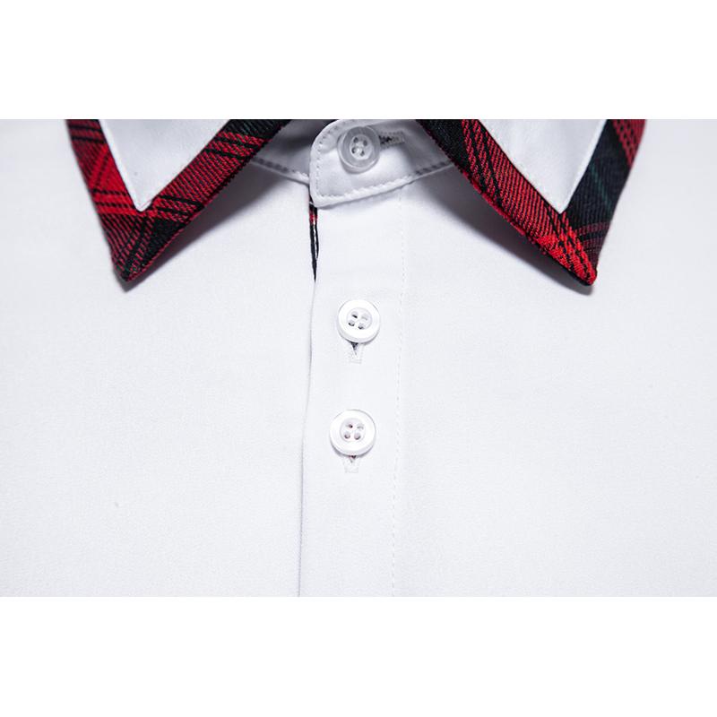 Autumn New Arrival Men's Plaid Color Block Long Sleeve Shirt Casual Business Patchwork Male Daily Office Social Work Shirts