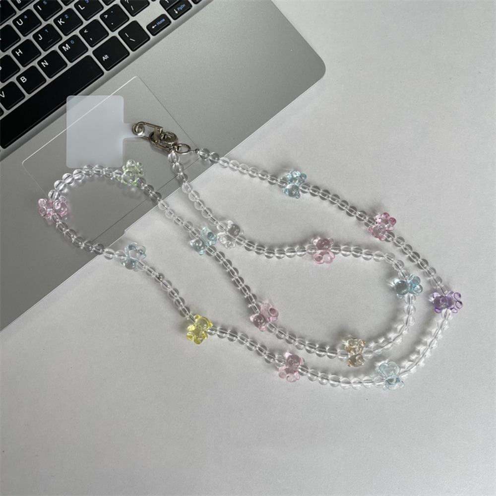 Long Long Crossbody Phone Chain Bow Cellphone Lanyard Kawaii Beads Phone Strap  Phone Accessories