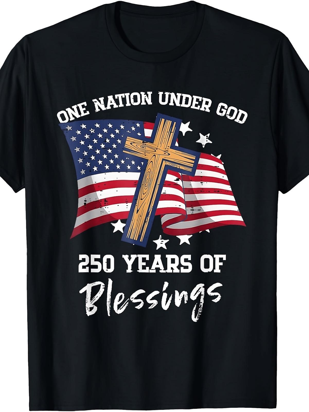 One Nation Under God 250 Years - USA 250th Anniversary Unisex T-Shirts S разноцветный
