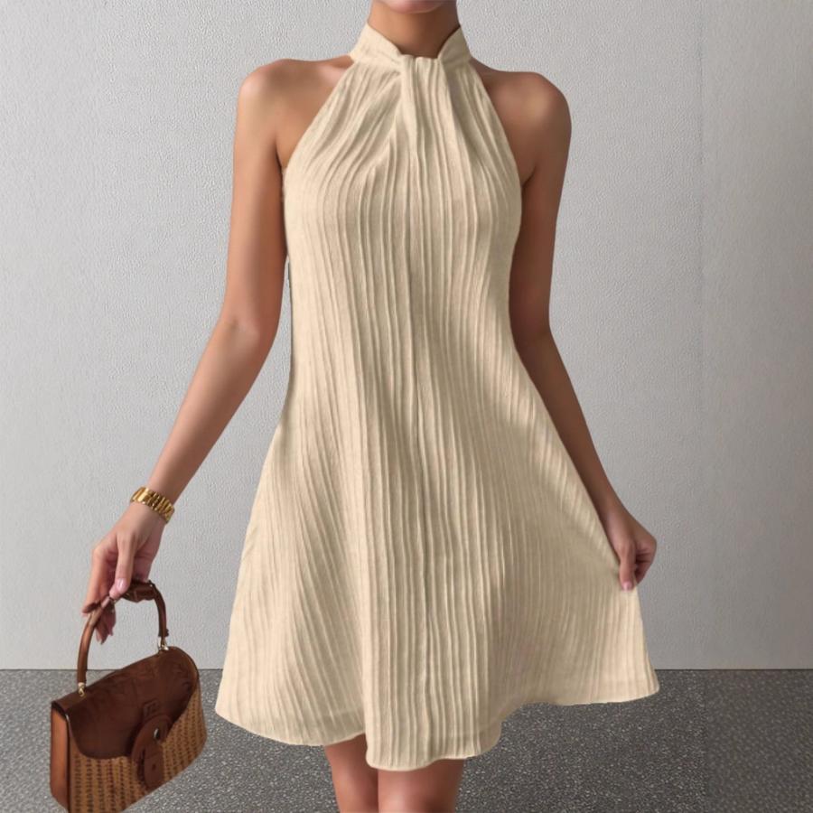 Summer New Women's Kimono Robe Dress with Pleats and Draping Short Skirt