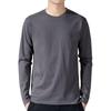 T-Shirt für Herren Baumwolle Langarm-T-Shirts Einfarbige Herrenbekleidung Vollständige Ärmellänge für Frühling und Herbst Unterhemden