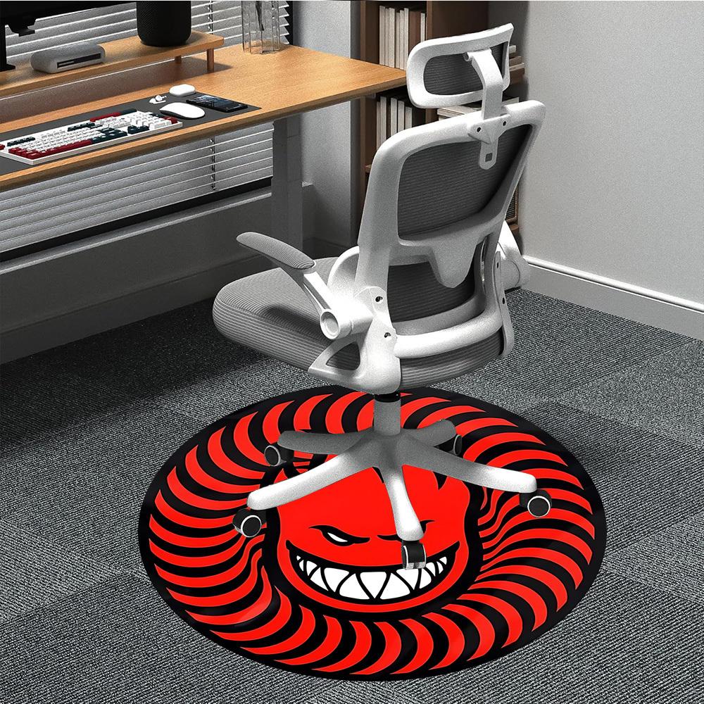 

1PC Devil Face Print Chair Carpet for Office, Indoor Non-Slip Washable Carpet, Soft Comfortable Mat For Office Room yy250930218 80cm by 80cm