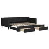 VidaXL Daybed with Trundle and Drawers Black 90x200 Cm Fabric 3197464