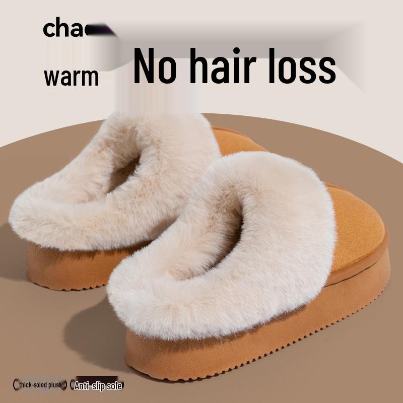 Papuci de Bumbac Calzi Antiderapanți pentru Femei și Bărbați, Colecția Toamnă/Iarnă 2025, Talpă Groasă Plus Catifea, Rezistenți la Mirosuri, pentru Interior/Exterior.