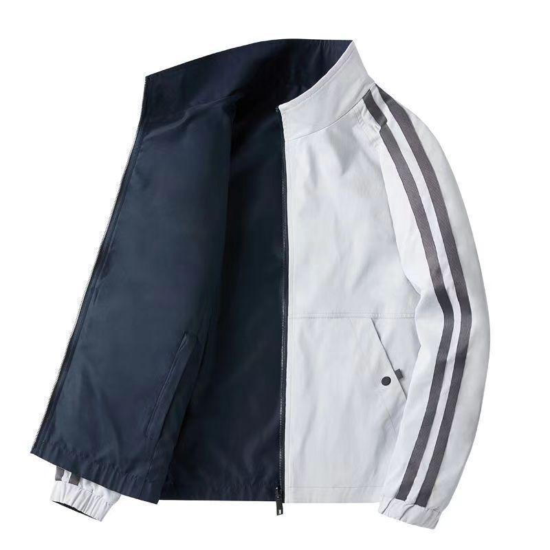 

Двусторонняя повседневная куртка мужская для поездок на работу и на природу, с воротником-стойкой, рабочая одежда, модная универсальная куртка 5XL