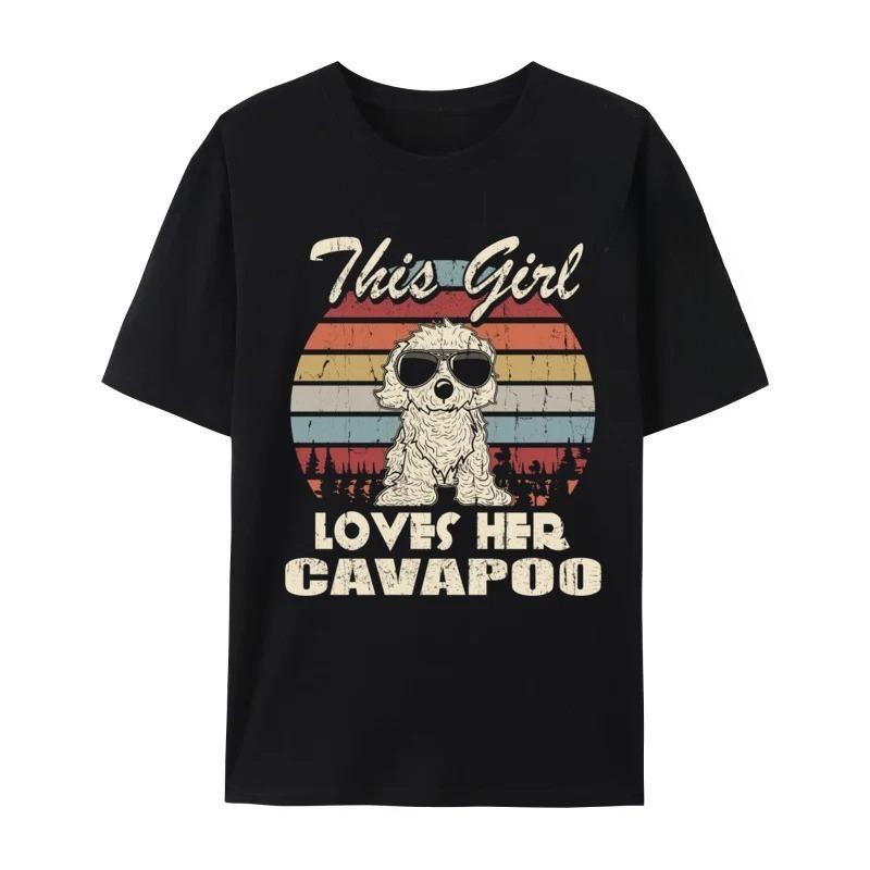 

Cavapoo Girl Cool Vintage Retro for Dog Mom Tshirt Brand New Tshirts for Women Short Sleeve Printed T Shirt Summer Streetwear... S разноцветный