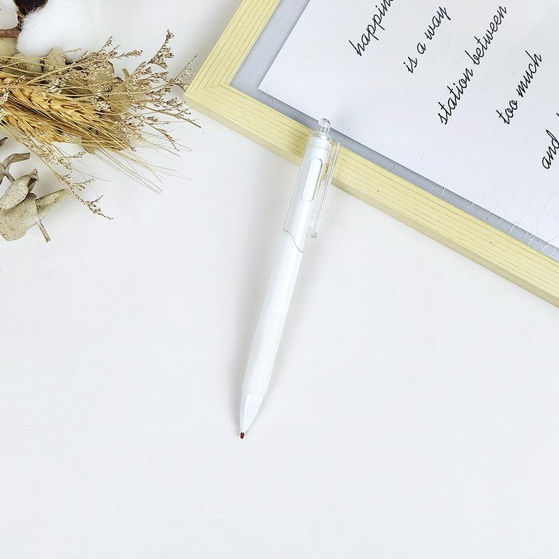 Morandi Color Quick-Dry Fine Tip Click Pen - Black and White for Exams and Office Use