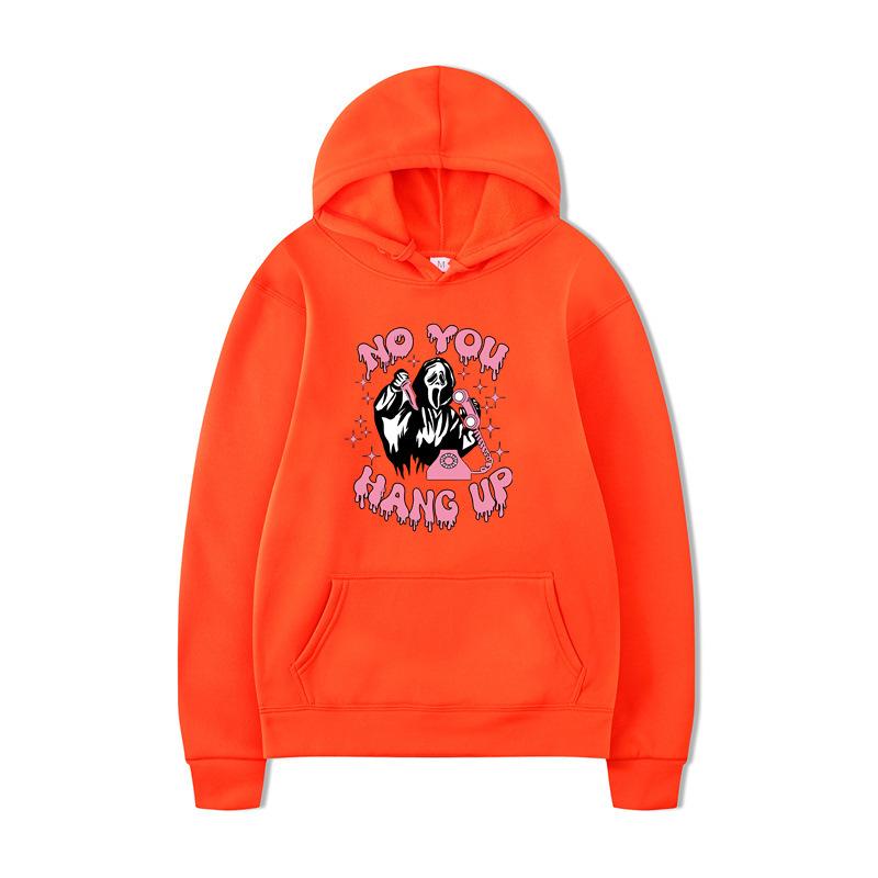 No You Hang Up Halloween with Heart Prints Hoodies Men Long Sleeve Sweatshirts Women Harajuku Streetwear Pullovers Sudaderas