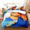 Megan Thee Stallion Duvet Cover + 2 Pillowcases Neon Hip Hop Abstract Graphic 3Pcs Zipper Quilt Cover For Rap Music Collector