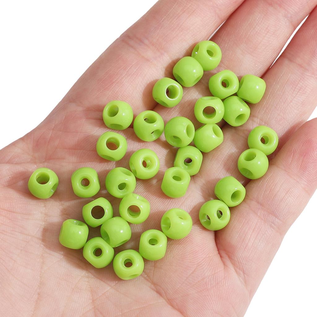 Handmade Bracelet Beads Acrylic Solid Color 8 × 6mm Four-way Straight Hole Beads String Accessories Handmade DIY Bracelet Pendant Jewelry Accessories