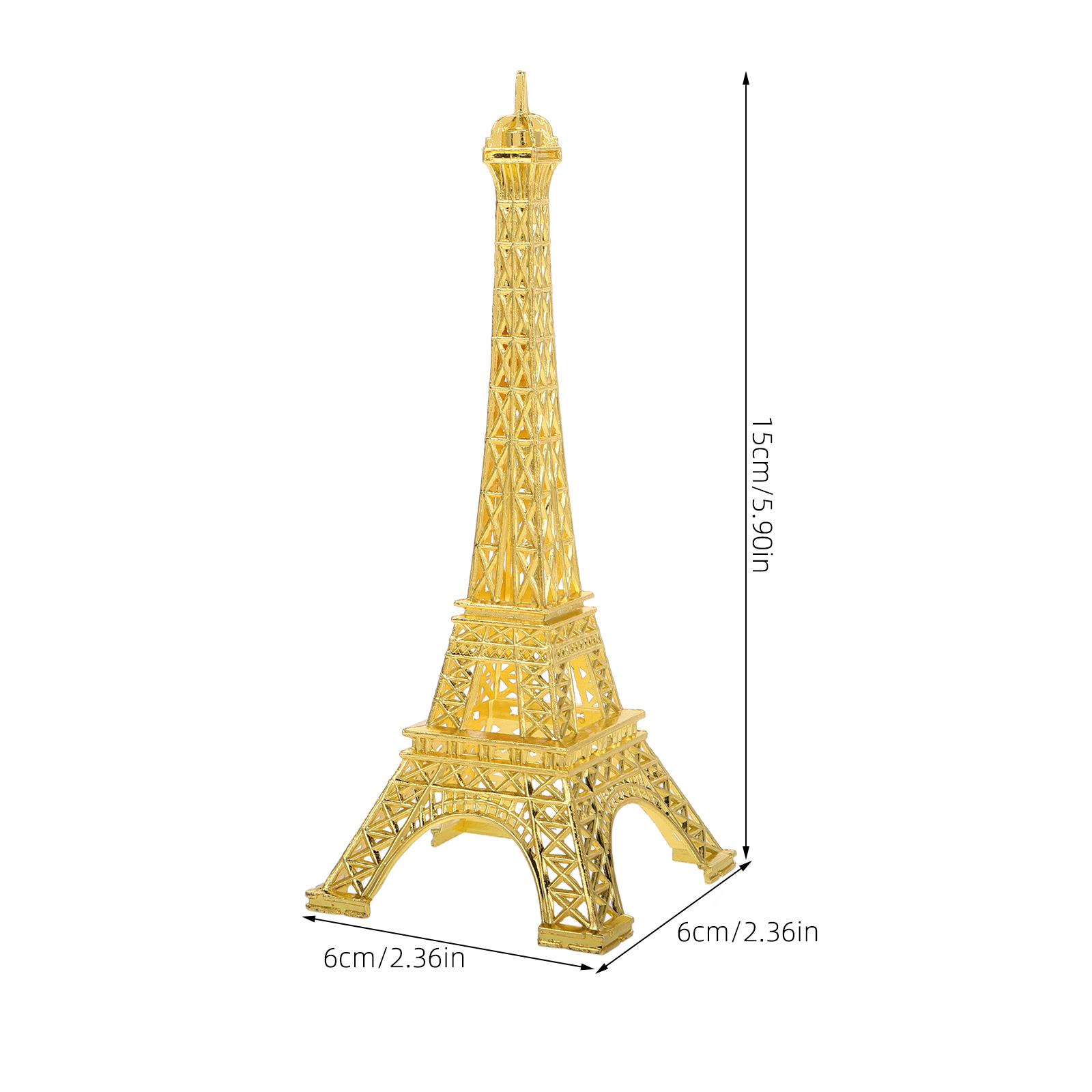 Художественная модель Эйфелевой башни Винтажный настольный декор Модель башни Цинковый сплав Эйфелева башня Украшение для дома и офиса Сувениры Подарок 15X6X6CM золотистый
