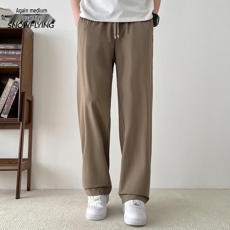 

XueZhongFei Men s Ice Silk Straight-Leg Cooling Pants L (180/84A)