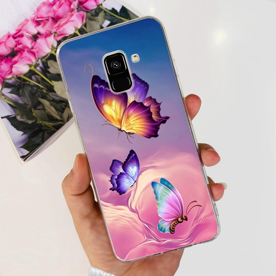 Schöne Hülle mit Aufdruck für Samsung Galaxy A8 (2018) / A8+ (2018) Weiche Silikon-TPU-Rückabdeckung für Samsung A8 A 8 Plus Handyhüllen