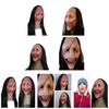 Halloween Horror Demon Mask With Long Hair Red-faced Devil Mask With Exposed Teeth