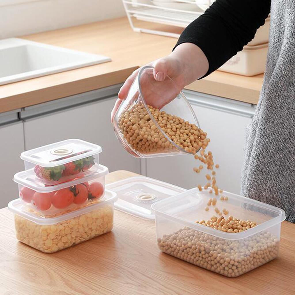 Food Storage Container Refrigerator Organizer Box Rectangle Transparent