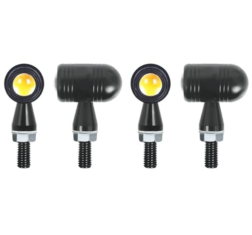 azumafy Motorcycle Turn Signal LED Motorcycle Turn Signal Small Set of 4 12V Universal LED Turn Signal Waterproof Mini Ultra Small Brightness Yel