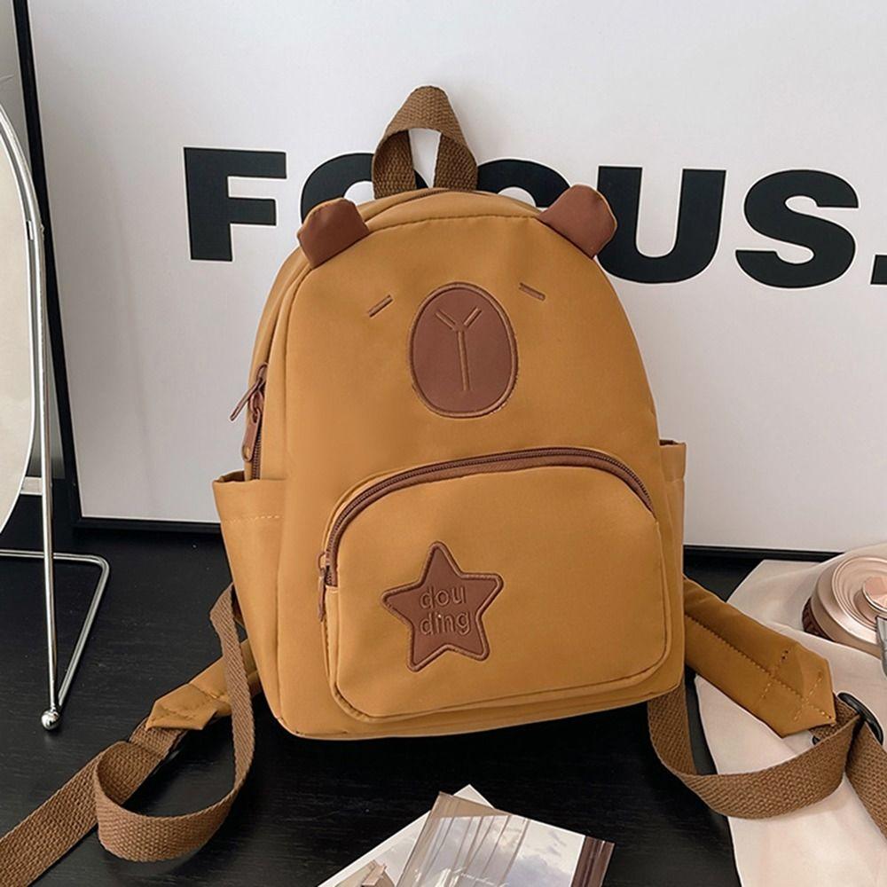 Animal Cartoon Capibala Backpack Cartoon Capybara Shoulders Bag  Daily Commute