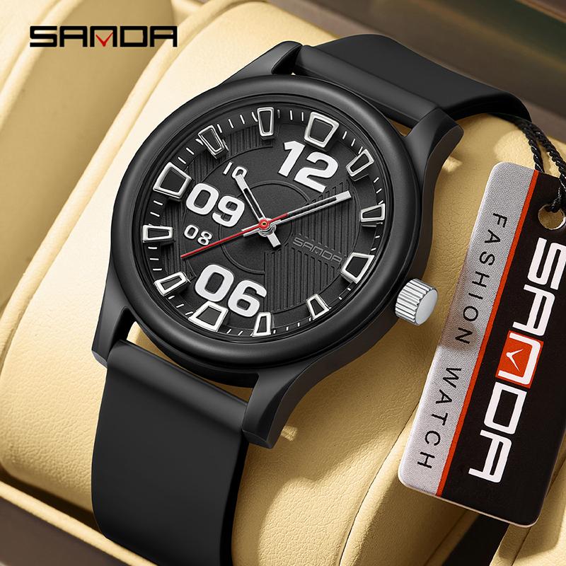 SANDA 3252 Adecuado para Deportes y Vida es un Regalo para Amigo Moda y Sencillo Estudiante Reloj de Cuarzo Estilo Popular Impermeable