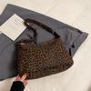 Large Capacity Leopard Bag Casual Soft Textile Women's Shoulder Bag Print Female Retro Crossbody Bag For Commute Outings