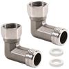Multipurpose Stainless Steel 90 Degree Point Connectors 1/2Inch Male and Female Thread Accessory for Plumbing Systems