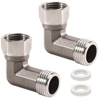 2 Pieces Stainless Steel 1/2Inch 90 Degree Pipe Elbow With Male and Female Thread for Garden and Kitchen Supplies Hoses
