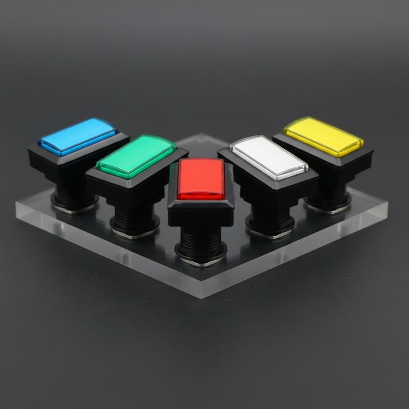 5Sets Arcade Rectangular Push Button Led Illuminated Rectangular Square 12V Light Microswitch For Arcade Machine Video Game Slot