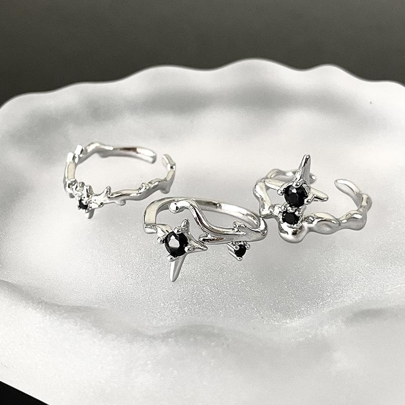 Niche Design Sense Irregular Personality French Premium Sense Lava Diablo Ring Female Hip Hop Open Ring