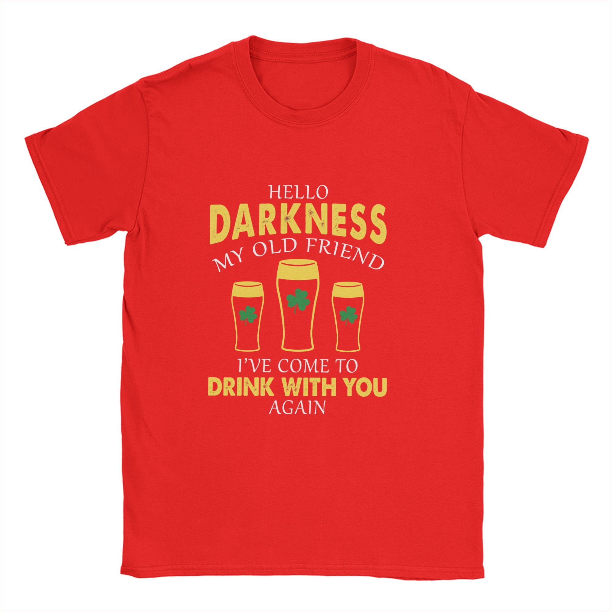 Unisex TShirts Hello Darkness My Old Friend Novelty Cotton Tee Shirt Short Sleeve T Shirt Crew Neck Clothing Plus Size S