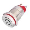 4 Pin Water Proof 12mm Metal Button Switch Power Shaped LED Self Lock Switch(Blue 9~30V)
