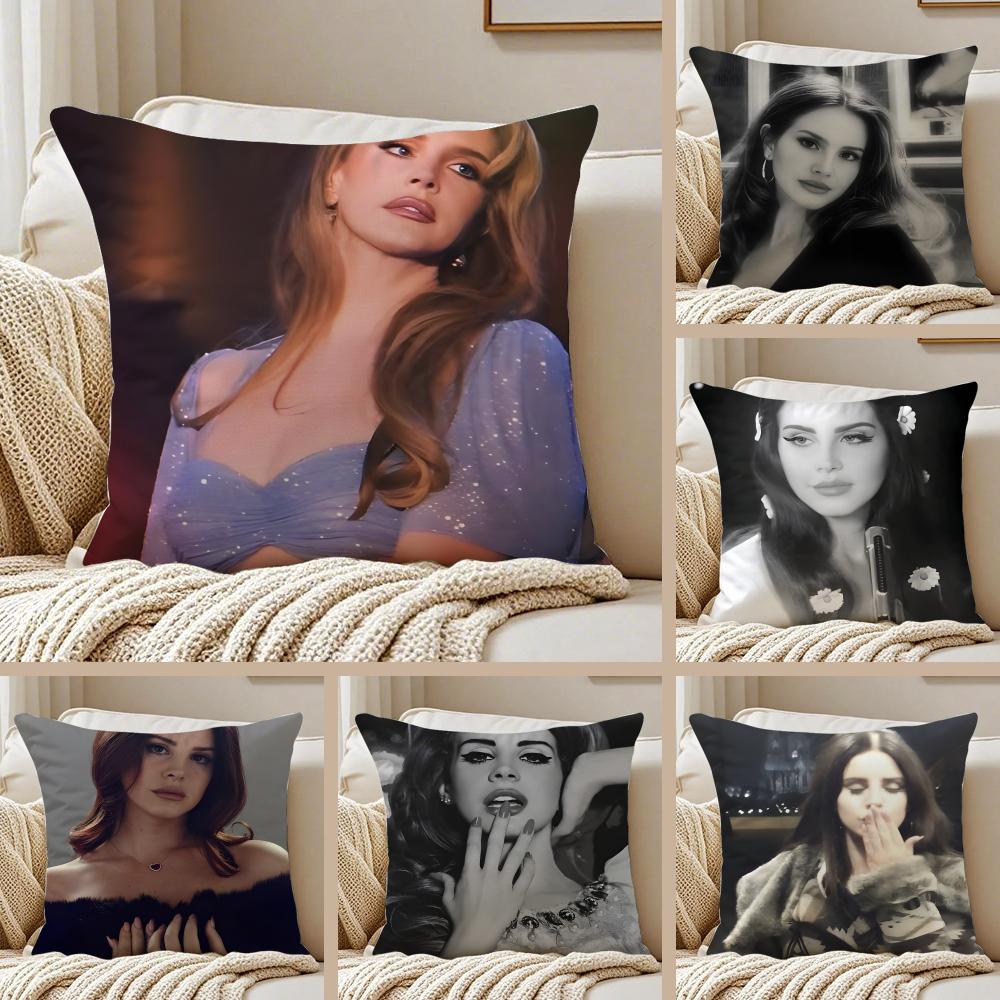 LLana Del Rey Cushion Cover Pillowcase Antidustmite Invisible Zipper Short Plush Sofa Cushion