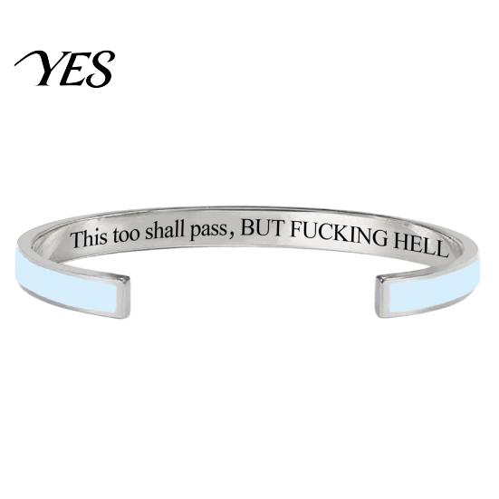 Bracciale Semplice di Alta Gamma Anche Questo Passerà Bracciale a Braccialetto con Mantra, Regolabile Inciso Motivazionale Comodo Braccialetto da Polso Informazioni Nascoste