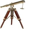 Brass Telescope With Wooden Tripod Stand Maritime Nautical Vintage Desk Décor