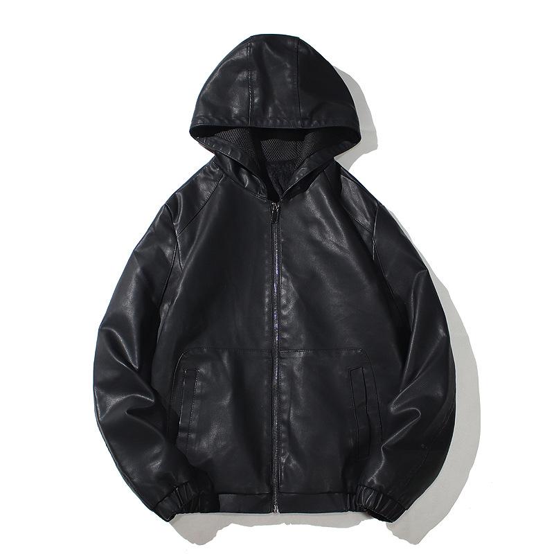 European and American large size autumn and winter new men's PU leather jacket racing locomotive suit slim men's jacket leather jacket