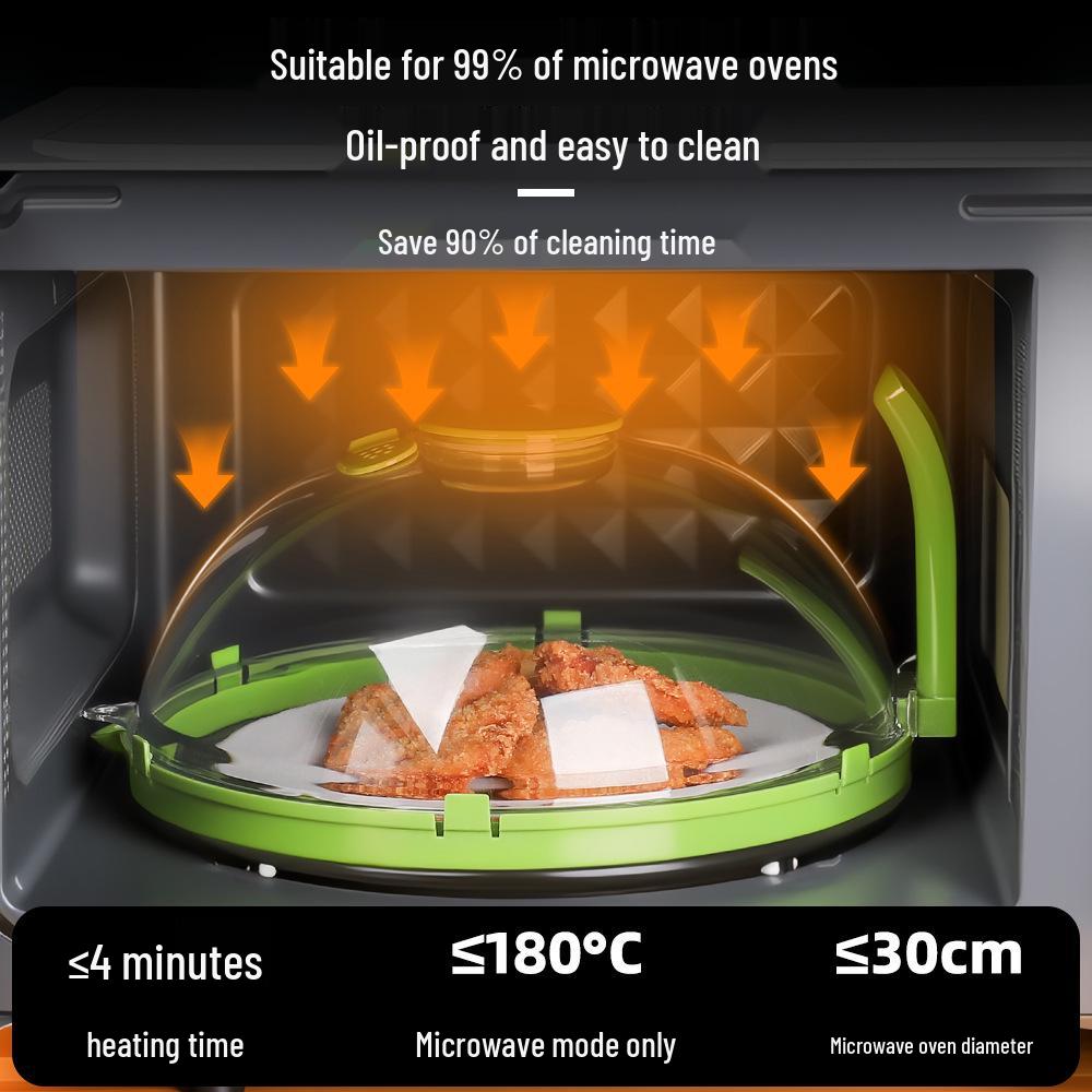 High-Temperature Resistant Microwave Heating Lid with Water Injection and Oil Splatter Protection