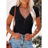 2025 Spring and Summer New European and American Clothing Sexy V-neck Top T-blood Short-sleeved Women