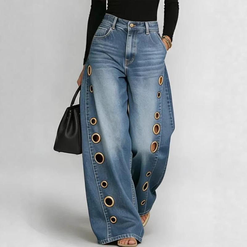 European and American New Spring and Summer Women's High-waisted Casual Loose Jeans