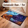 Winter Theme Soft Crystal Velvet Rug Custom Name & Text Print Non Slip Floor Rug for Bedroom Living Room