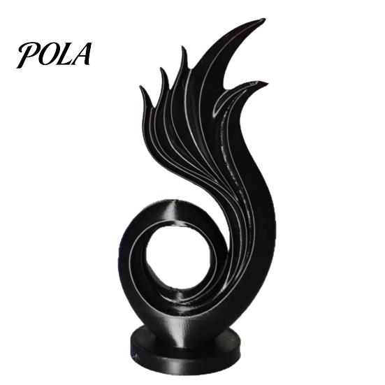 High-end Interior Decor 3D Printed Abstract Flame Swirl Sculpture, Modern Flowing Curve Art Statue, Matte Streamlined Desk Ornament Anti-Dust Desktop