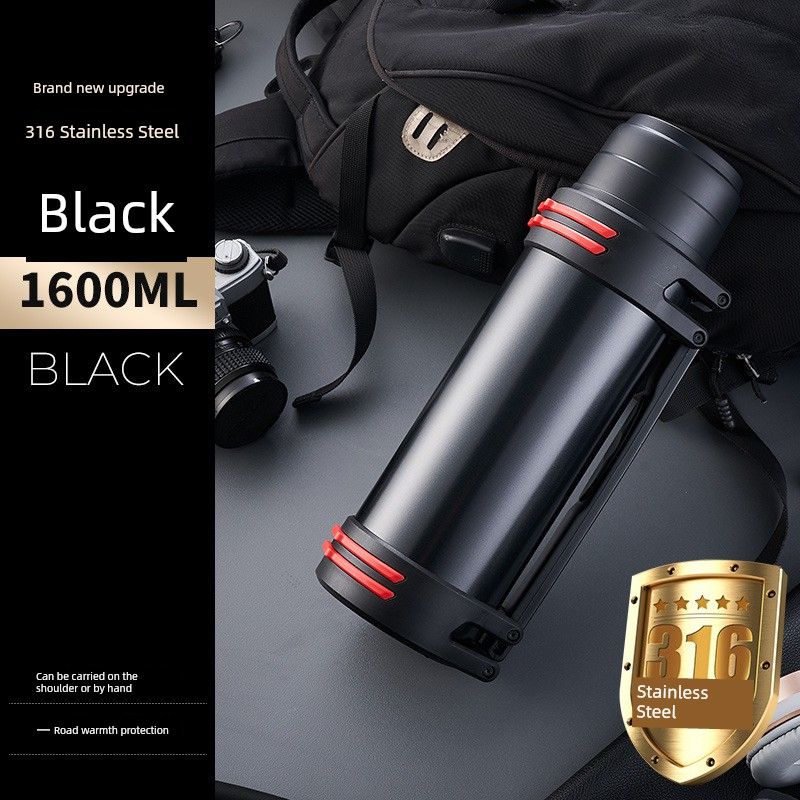 Thermos Kettle, Outdoor Large-Capacity Thermos Cup, Portable Car Water Bottle for Men and Women, Construction Site Household Anti-Fall Thermos Bottle